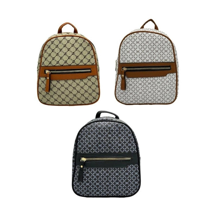 DESIGNER PRINT MINI BACKPACK ASSORTED 8.5 X 3.5 X 10.25 IN